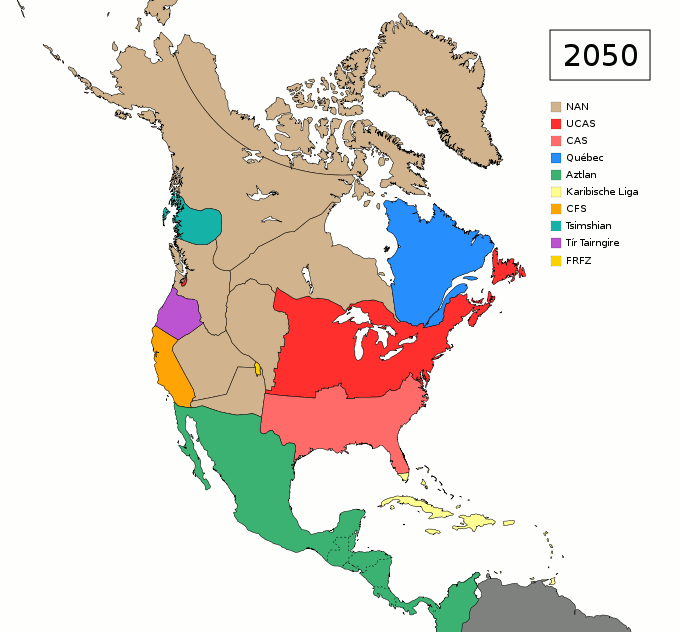 Karte Nordamerika 2050